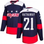 Wholesale Cheap Men's Washington Capitals #21 Garnet Hathaway Adidas Authentic 2018 Stadium Series Jersey - Navy Blue