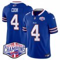 Cheap Men's Buffalo Bills #4 James Cook Royal F.U.S.E. 2024 AFC East Division Champions Vapor Limited Stitched Football Jersey