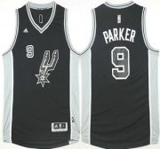 Wholesale Cheap Men's San Antonio Spurs #9 Tony Parker Revolution 30 Swingman 2015-16 New Black Jersey