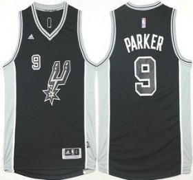 Wholesale Cheap Men\'s San Antonio Spurs #9 Tony Parker Revolution 30 Swingman 2015-16 New Black Jersey