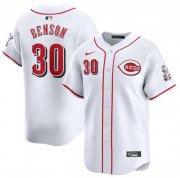 Cheap Men's Cincinnati Reds #30 Will Benson White Home Limited Baseball Stitched Jersey