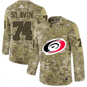 Wholesale Cheap Adidas Hurricanes #74 Jaccob Slavin Camo Authentic Stitched NHL Jersey