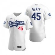 Wholesale Cheap Los Angeles Dodgers #45 Matt Beaty White 2020 World Series Champions Jersey