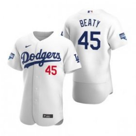 Wholesale Cheap Los Angeles Dodgers #45 Matt Beaty White 2020 World Series Champions Jersey