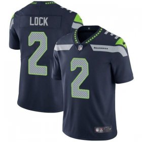 Wholesale Cheap Men\'s Seattle Seahawks #2 Drew Lock Navy Vapor Untouchable Limited Stitched Jersey