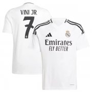 Men's Real Madrid #7 Vini Jr. White 2024-25 Soccer Jersey