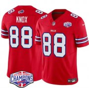 Cheap Men's Buffalo Bills #88 Dawson Knox Red F.U.S.E. 2024 AFC East Division Champions Vapor Limited Stitched Football Jersey