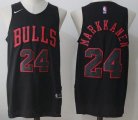 Wholesale Cheap Men's Chicago Bulls #24 Lauri Markkanen All Black 2017-2018 Nike Swingman Stitched NBA Jersey