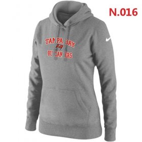 Wholesale Cheap Women\'s Nike Tampa Bay Buccaneers Heart & Soul Pullover Hoodie Light Grey