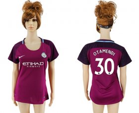 Wholesale Cheap Women\'s Manchester City #30 Otamendi Away Soccer Club Jersey