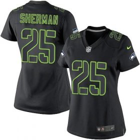 Wholesale Cheap Nike Seahawks #25 Richard Sherman Black Impact Women\'s Stitched NFL Limited Jersey