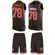 Wholesale Cheap Nike Browns #78 Jack Conklin Brown Team Color Men's Stitched NFL Limited Tank Top Suit Jersey