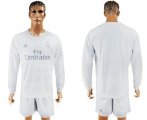 Wholesale Cheap Real Madrid Blank Marine Environmental Protection Home Long Sleeves Soccer Club Jersey