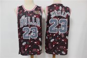 Wholesale Cheap Men's Chicago Bulls #23 Michael Jordan Black Tear Up Pack Mitchell & Ness Swingman Jeresy