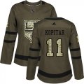 Wholesale Cheap Adidas Kings #11 Anze Kopitar Green Salute to Service Women's Stitched NHL Jersey