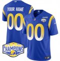 Cheap Men's Los Angeles Rams Active Player Custom Blue 2024 NFC West Champions F.U.S.E. Vapor Untouchable Stitched Football Jersey