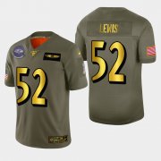 Wholesale Cheap Baltimore Ravens #52 Ray Lewis Men's Nike Olive Gold 2019 Salute to Service Limited NFL 100 Jersey