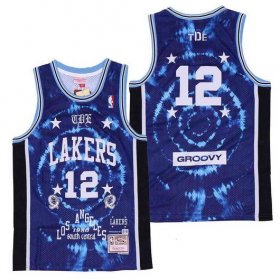 Wholesale Cheap Men\'s Los Angeles Lakers #12 Groovy Royal NBA Remix Jersey - Schoolboy Q