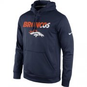 Wholesale Cheap Men's Denver Broncos Nike Navy Kick Off Staff Performance Pullover Hoodie