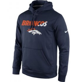 Wholesale Cheap Men\'s Denver Broncos Nike Navy Kick Off Staff Performance Pullover Hoodie