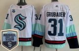 Wholesale Cheap Men's Seattle Kraken #31 Philipp Grubauer White 2021-22 Season Inaugural Authentic Jersey