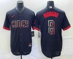 Wholesale Cheap Men's Cincinnati Reds #8 Joe Morgan Black 2023 City Connect Cool Base Stitched Jersey 1