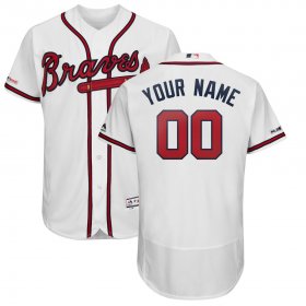 Wholesale Cheap Atlanta Braves Majestic Home 2019 Authentic Collection Flex Base Custom Jersey White