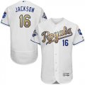 Wholesale Cheap Royals #16 Bo Jackson White 2015 World Series Champions Gold Program FlexBase Authentic Stitched MLB Jersey