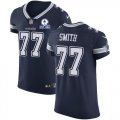 Wholesale Cheap Nike Cowboys #77 Tyron Smith Navy Blue Team Color Men's Stitched With Established In 1960 Patch NFL Vapor Untouchable Elite Jersey