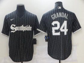 Wholesale Cheap Men Chicago White Sox 24 Grandal City Edition Black Game Nike 2021 MLB Jerseys