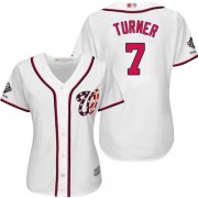 Wholesale Cheap Nationals #7 Trea Turner White Home 2019 World Series Champions Women's Stitched MLB Jersey