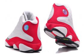 Wholesale Cheap Air Jordan 13 Retro Shoes White/Grey Toe-fire red