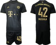 Wholesale Cheap Men 2021-2022 ClubBayern Munchen away black 42 Adidas Soccer Jersey