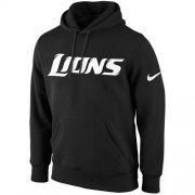 Wholesale Cheap Men's Detroit Lions Nike Black KO Wordmark Performance Hoodie