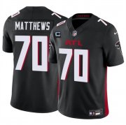 Cheap Men's Atlanta Falcons #70 Jake Matthews Black 2024 F.U.S.E With 4-Star C Patch Vapor Untouchable Limited Stitched Football Jersey