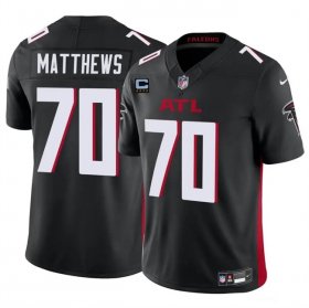 Cheap Men\'s Atlanta Falcons #70 Jake Matthews Black 2024 F.U.S.E With 4-Star C Patch Vapor Untouchable Limited Stitched Football Jersey