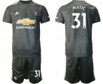 Wholesale Cheap Men 2020-2021 club Manchester United away 31 black Soccer Jerseys