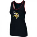 Wholesale Cheap Women's Nike Minnesota Vikings Big Logo Tri-Blend Racerback Stretch Tank Top Black