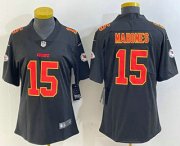 Cheap Women's Kansas City Chiefs #15 Patrick Mahomes Black Fashion Vapor Limited Stitched Jersey