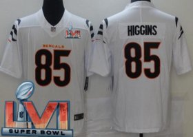 Wholesale Cheap Men\'s Cincinnati Bengals #85 Tee Higgins Limited White 2022 Super Bowl LVI Bound Vapor Jersey