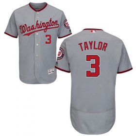 Wholesale Cheap Nationals #3 Michael Taylor Grey Flexbase Authentic Collection Stitched MLB Jersey