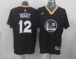 Wholesale Cheap Golden State Warriors #12 Andrew Bogut Revolution 30 Swingman 2014 New Black Short-Sleeved Jersey