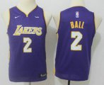 Cheap Youth Los Angeles Lakers #2 Lonzo Ball New Purple 2017-2018 Nike Swingman Wish Stitched NBA Jersey