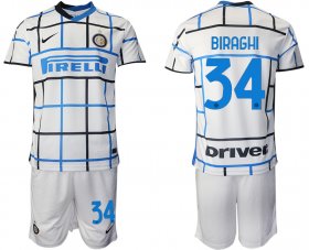 Wholesale Cheap Men 2020-2021 club Inter milan away 34 white Soccer Jerseys