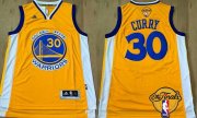 Wholesale Cheap Men's Golden State Warriors #30 Stephen Curry Yellow 2016 The NBA Finals Patch Jersey