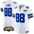 Cheap Men's Dallas Cowboys #88 CeeDee Lamb White 2023 F.U.S.E. NFC East Champions Patch Football Stitched Jersey