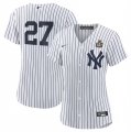 Cheap Women's New York Yankees #27 Giancarlo Stanton White 2024 World Series Cool Base Stitched Baseball Jersey(Run Small)