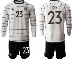 Wholesale Cheap Men 2021 European Cup Germany home white Long sleeve 23 Soccer Jersey