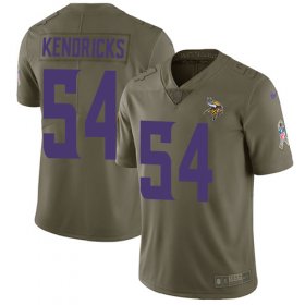 Wholesale Cheap Nike Vikings #54 Eric Kendricks Olive Youth Stitched NFL Limited 2017 Salute to Service Jersey