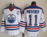 Wholesale Cheap Oilers #11 Mark Messier White CCM Throwback Stitched NHL Jersey